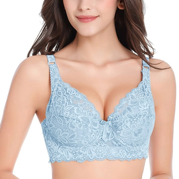 EHQJNJ Strapless Bra for Big Busted Women Womens Lace Gathered Bra Straps Cup underwear (No underwire) Cotton Bras for Women No underwire Plus Size