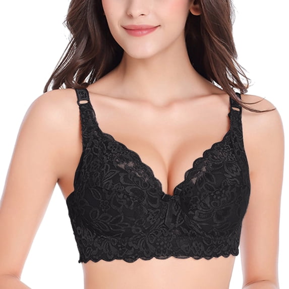 EHQJNJ Strapless Bras for Women Womens Lace Gathered Bra Straps Cup underwear (No underwire) Strapless Bra for Big Busted Women No underwire