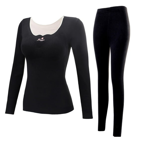 EHQJNJ Thermal Sets for Women Plus Size Thermal Underwear for Women Cold Weather Set Womens Sleepwear Plus Size Brushed Long Underwear Set