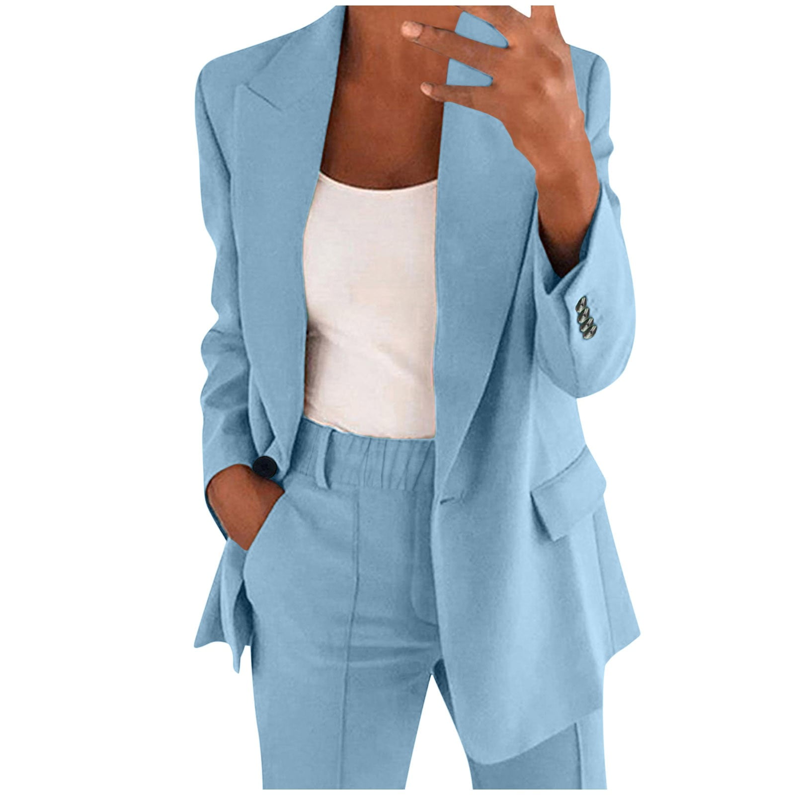 EHQJNJ Tracksuit for Women 90S Two Piece Lapels Suit Set
