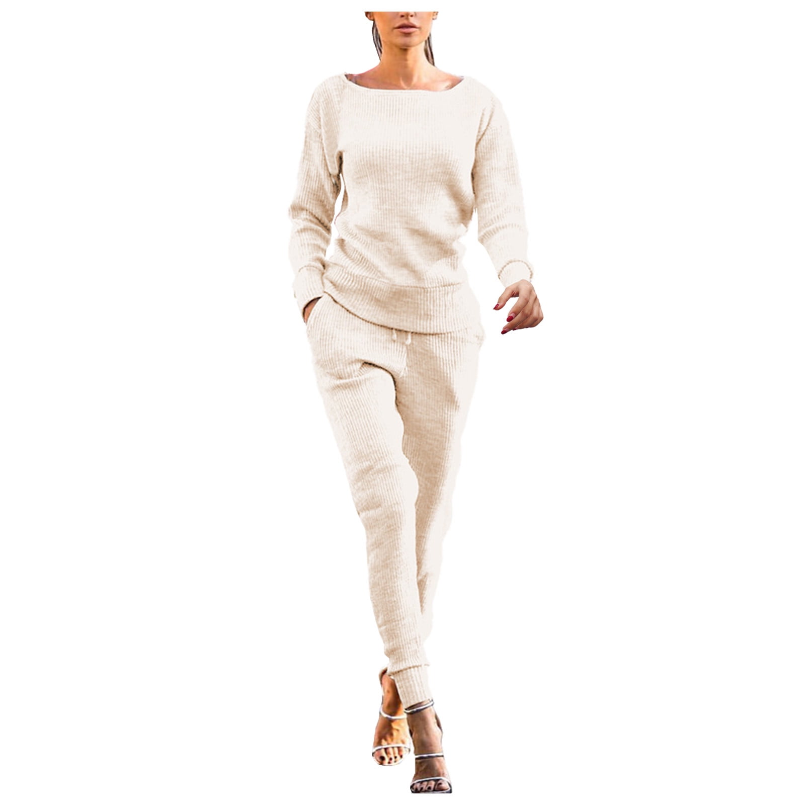 EHQJNJ Tracksuit for Women Womens Matching Sweatsuit Set Women Tracksuits Sportswear Long Sleeve Pullover Trousers Casual Suit Walmart