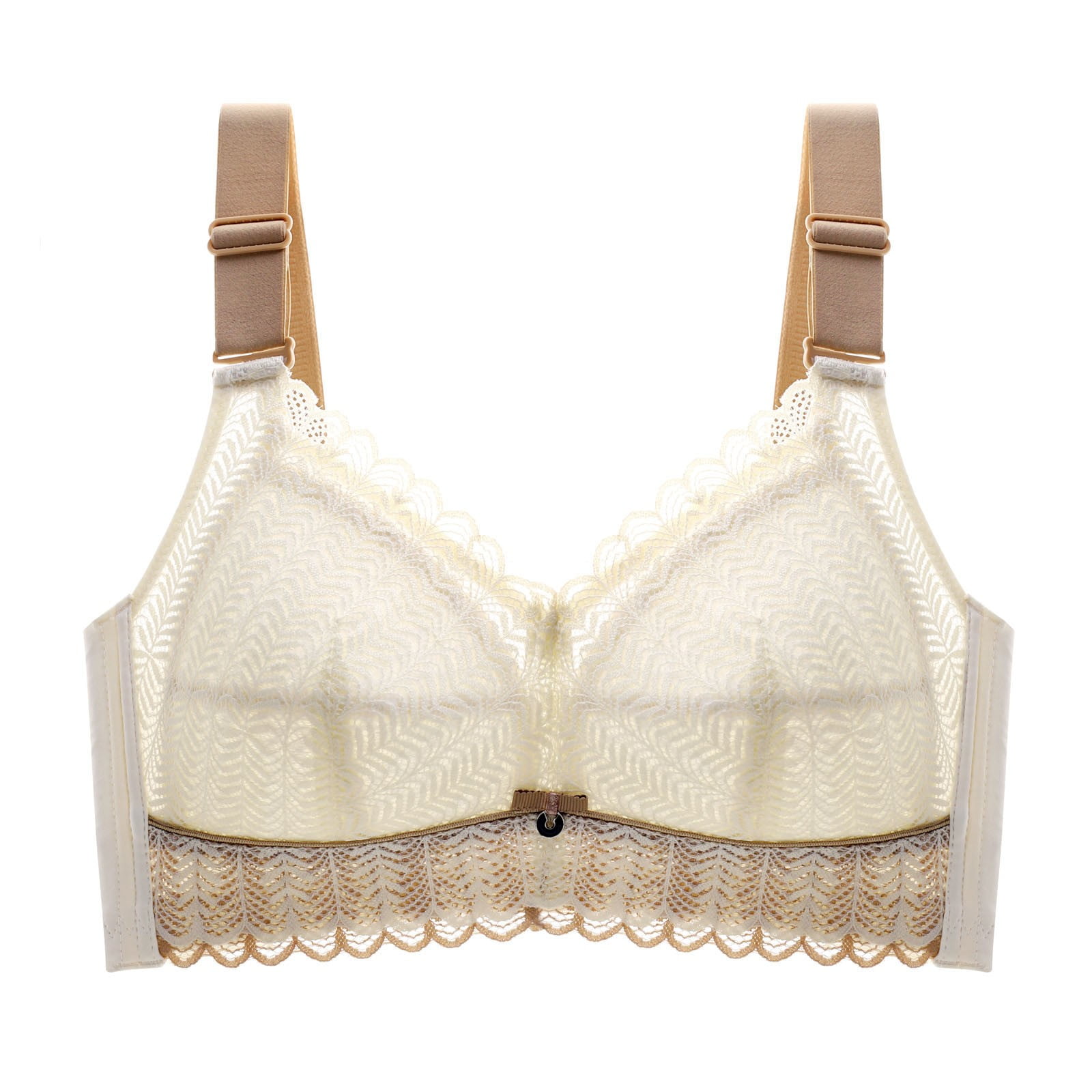 Buy VanillaFudge Lace Tube Bra with Transparent Strap Back Closure Women  Full Coverage Lightly Padded Bra (34-Beige) bra, bra for girls, bras