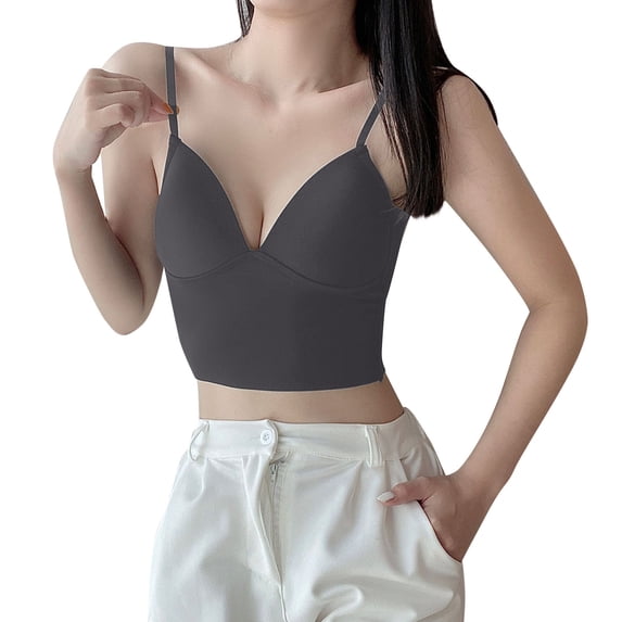 EHQJNJ Underwire Bras for Women Front Closure Tank with Built in Bra Womens Tank Tops Adjustable Strap Stretch Cotton Camisole with Built in Padded Shelf Bra Lace Bralettes for Women with Support