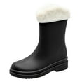 thumbnail image 1 of EHQJNJ Water Boots for Women Wide Punk Style Snow Boots Women Non Detachable with Cotton Inside Rain Boots Outdoor Rubber Water Shoes Womens Rain Boots Mid Calf Purple Women's Rain Boots, 1 of 5