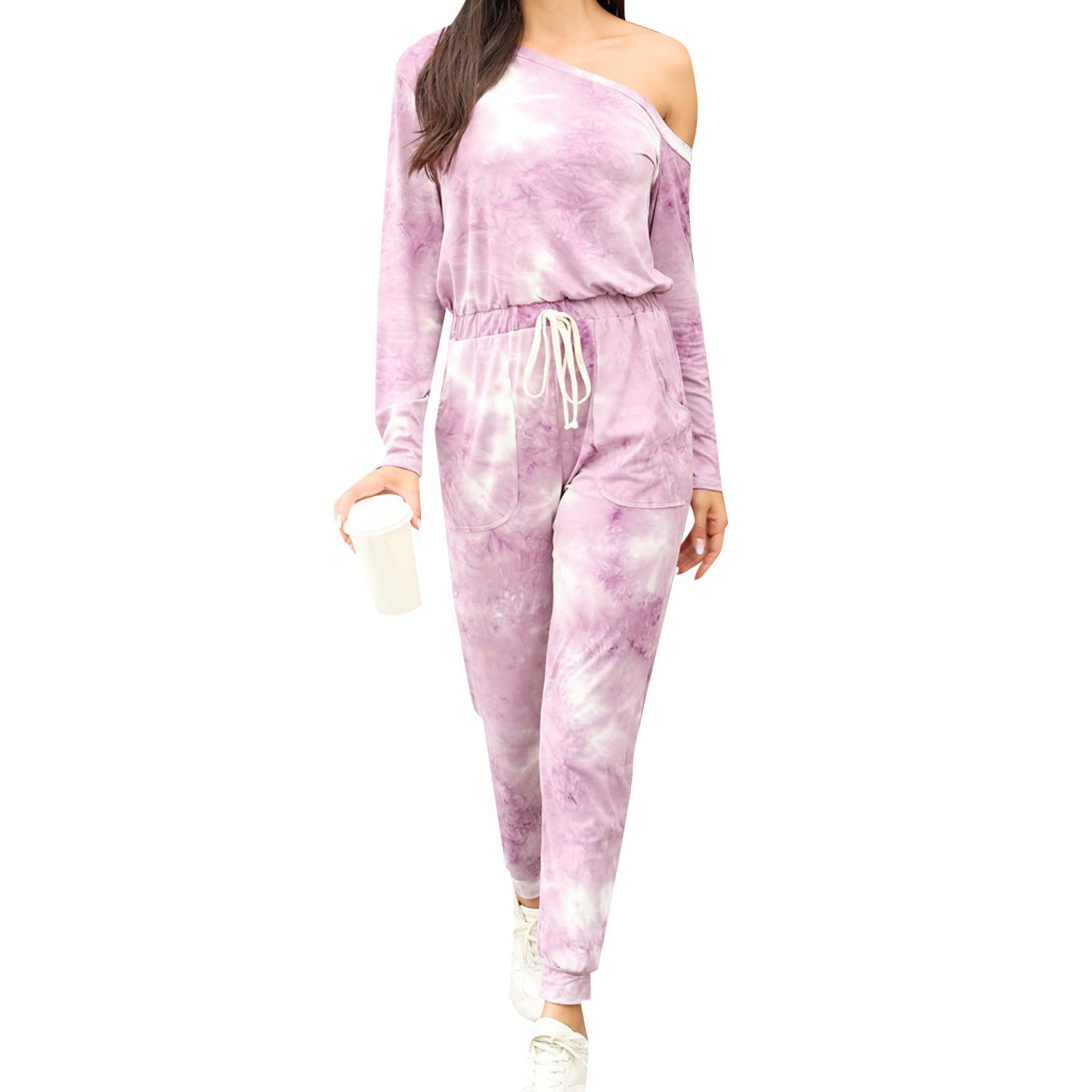 EHQJNJ Women Pant Suits Plus Size Women Tie Dye Long Sleeved off the ...