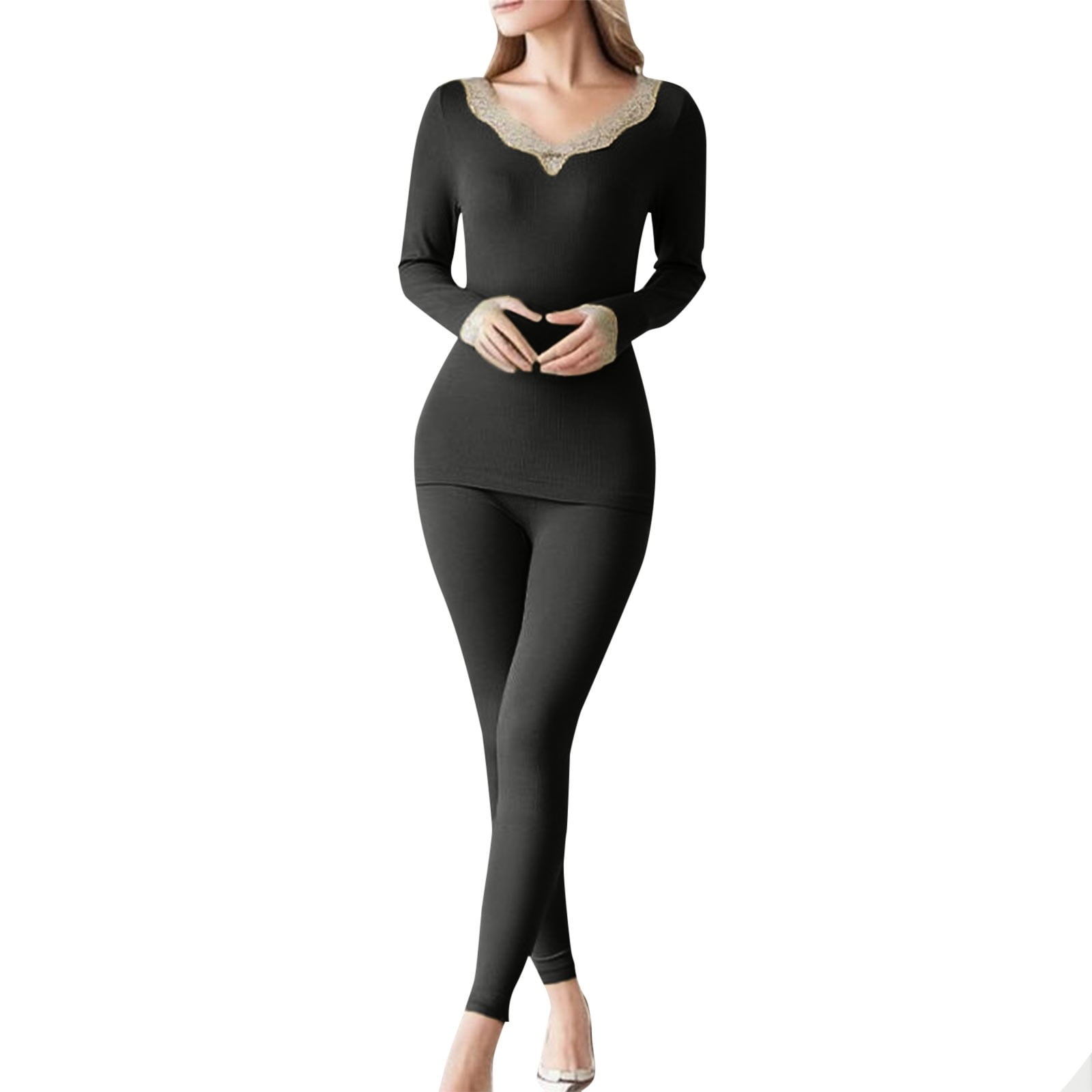 EHQJNJ Women Thermal Set Baselayer Long Sleeve Womens Heated Thermals