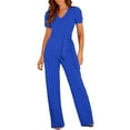 thumbnail image 1 of EHQJNJ Women's Elegant Jumpsuit V Neck Long Jumpsuit Trouser Suit Playsuit Romper Plus Size Romper Jumpsuits Short Rompers for Women Jumpsuits for Women Dressy, 1 of 6