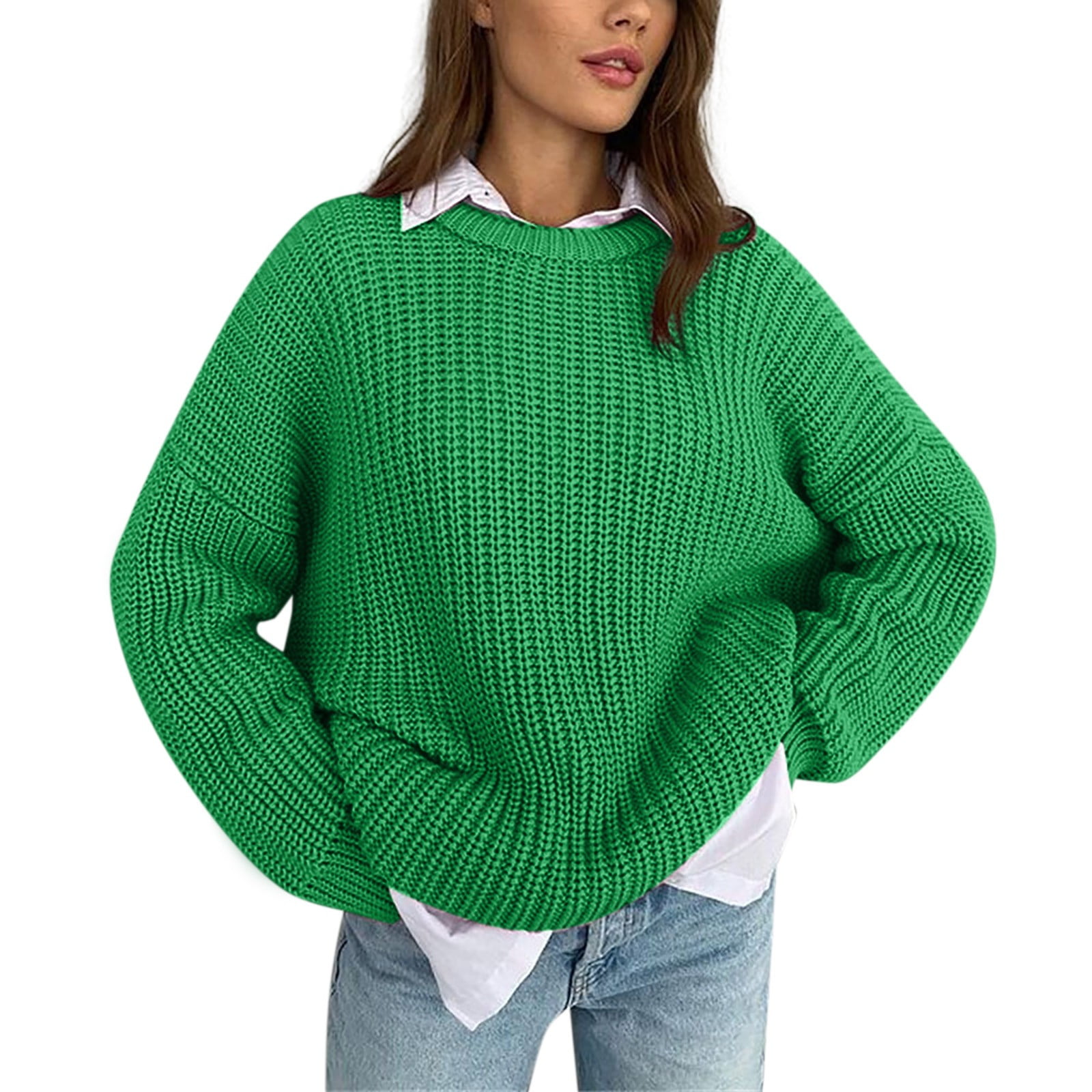 EHQJNJ Women's Sweaters To Wear with Leggings New Casual Loose Lazy Wind Sweater Women Outer Wear Pullover Long Sleeve Round Neck Knit Sweater,M - Walmart.com EHQJNJ Women's Sweaters To Wear with Leggings New Casual Loose Lazy Wind Sweater Women Outer Wear Pullover Long Sleeve Round Neck Knit Sweater,M - Walmart.com