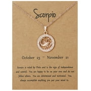 EHQJNJ Womens Necklaces Initial Twelve Constellation Pendant, Elegant Chain Necklaces Letter Horoscope Necklace Statement Necklace Silver Necklace