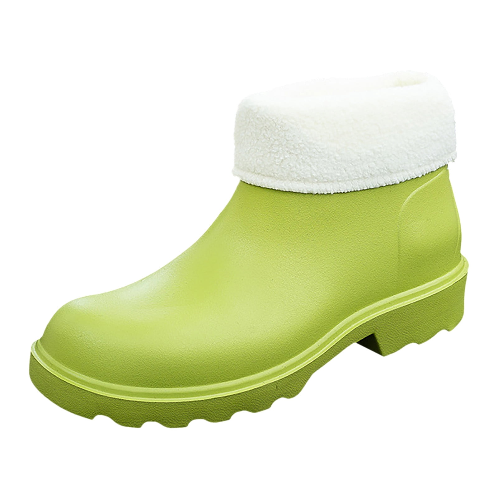 EHQJNJ Womens Rain Boots Tall Lined 2024 New Korean Edition Anti and Durable Detachable Plush Eva Light Sole Rainshoes and Rainboots Womens Rain Boots Short Rain Boots Women Tall Wide Calf