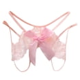 thumbnail image 1 of EHQJNJ Womens Underwear Seamless High Waisted Underwear Women Women Embroidered Hollow Butterfly Low Waist Underpants Open Cut Pearl Massage Thong, 1 of 3