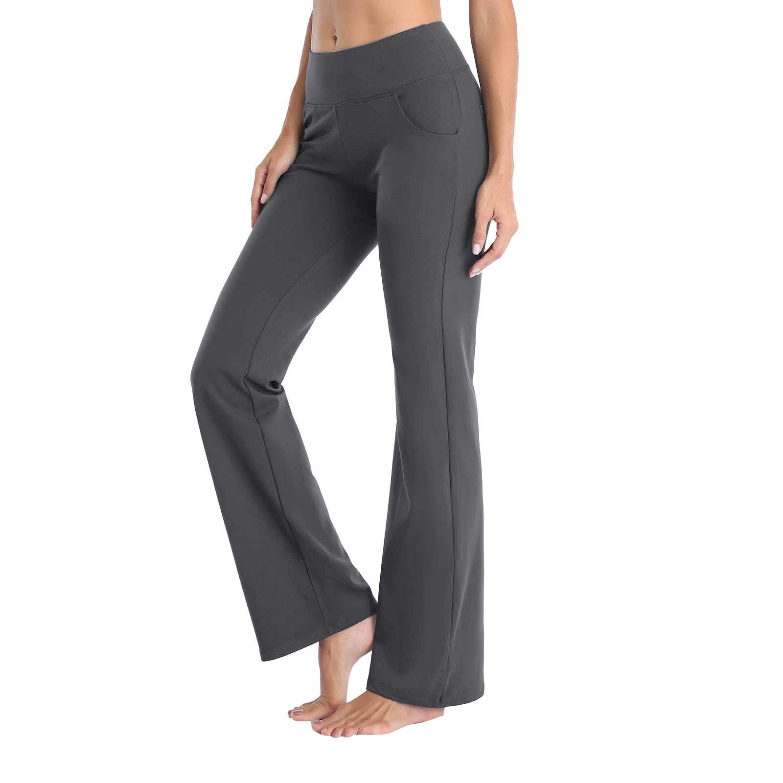 EHQJNJ Yoga Pants with Pockets Flare Trousers Wide Leg High Waist Loose  Comfortable Activewear Outdoor Casual Pants