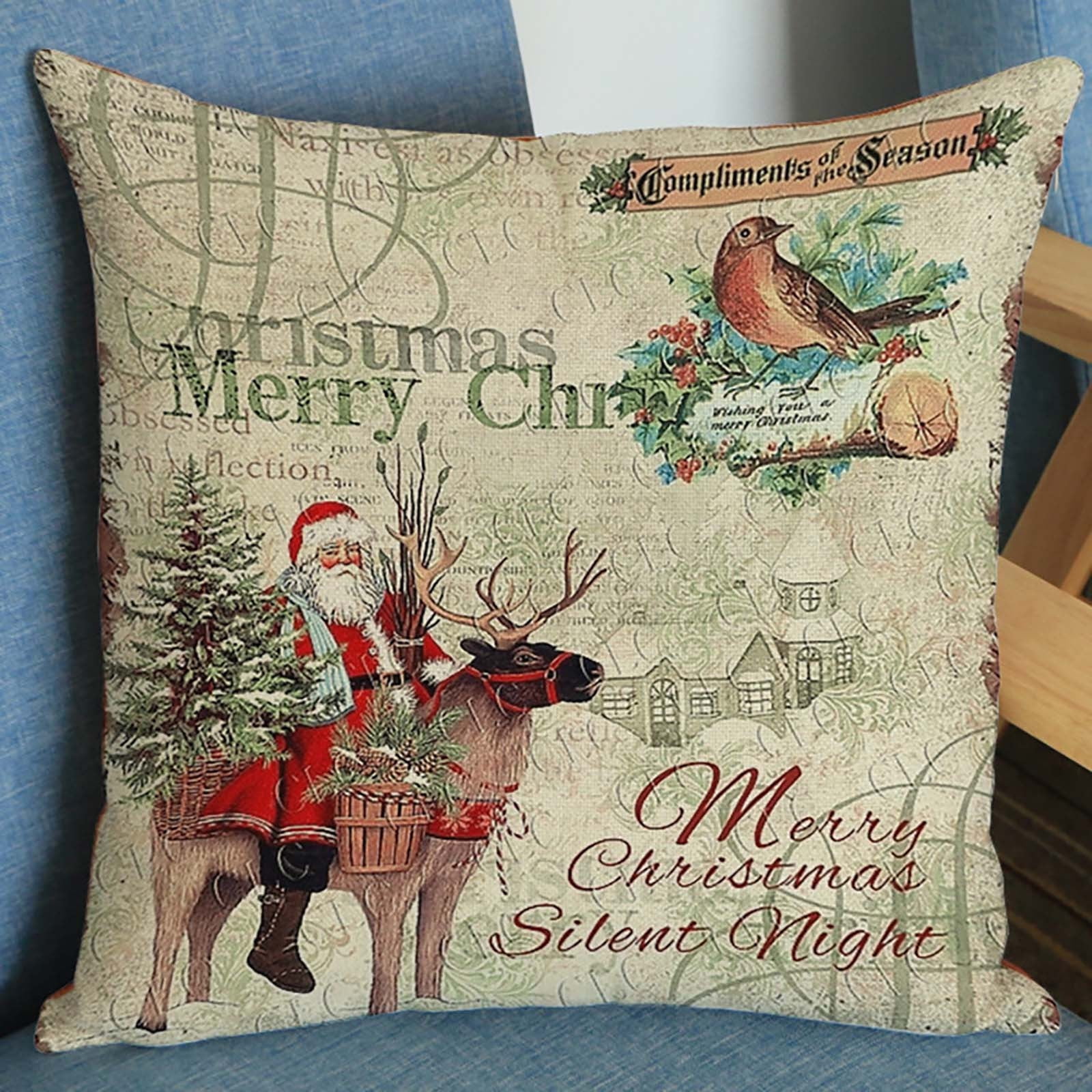 EHRWE 18 Inch X 18 Inch Christmas Pillowcase Suitable For Sofas Home