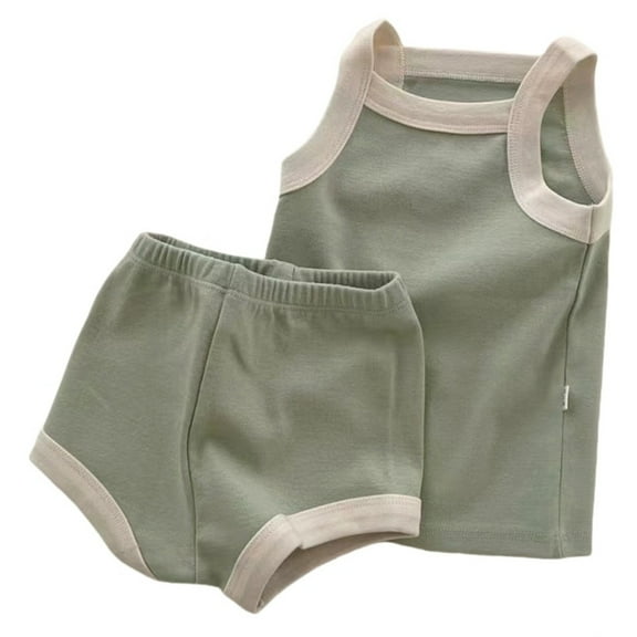 EHRWE Baby Girl Clothes Baby Set Summer Pajamas New Baby Thin Vest Shorts Girls Home Wear Sleepwear Pjs For Girls 6-12 Months