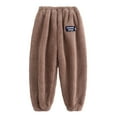 thumbnail image 1 of EHRWE Boys Pants Girl's Fuzzy Pajama Pants Elastic Waist Classic, 1 of 3