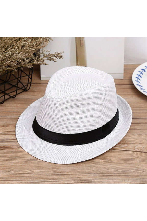 Children Kids Hat Girls Summer Beach Fedora Jazz Straw Hat Cap Baby Girls Kids Hat