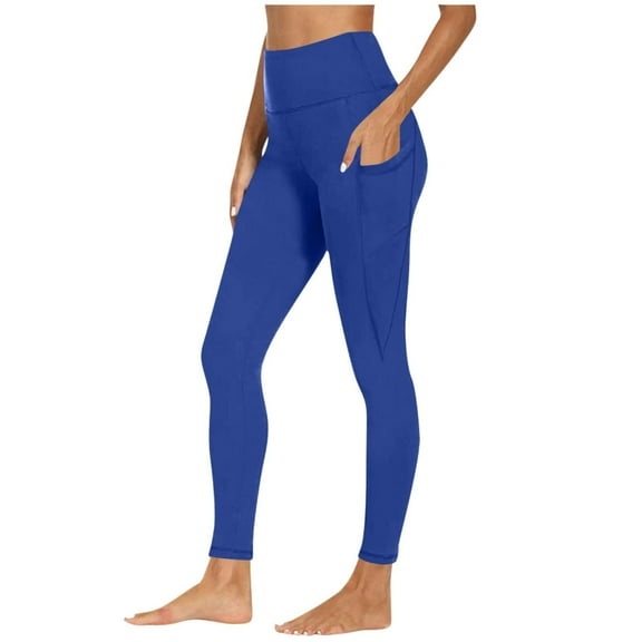 EHRWE Leggings For Women High Waisted Plus Size Trouser Yoga Pants Full Length Soft Workout Leggings With Pockets Classic
