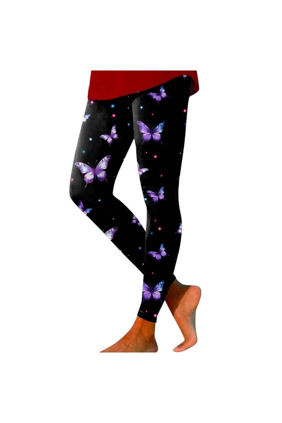 EHRWE Leggings for Women High Waisted Print Tights Control Sport For Yoga Pants