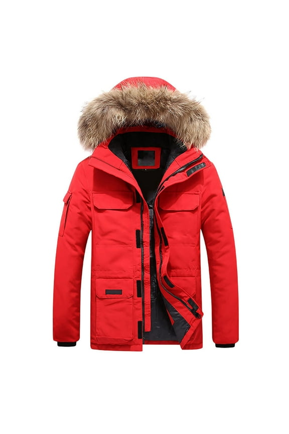 Men's Coat Male Winter Leisure Thickened Warm Cotton Padded Jacket Long Trend Handsome Collar Goose Jacket Outdoor Coat Jackets