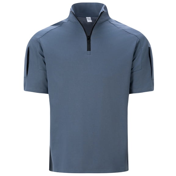 EHRWE Men's T Shirts Fashion Daily Casual T Shirt Stand Collar Solid Color Short Sleeve Tee Shirts For Men Classic