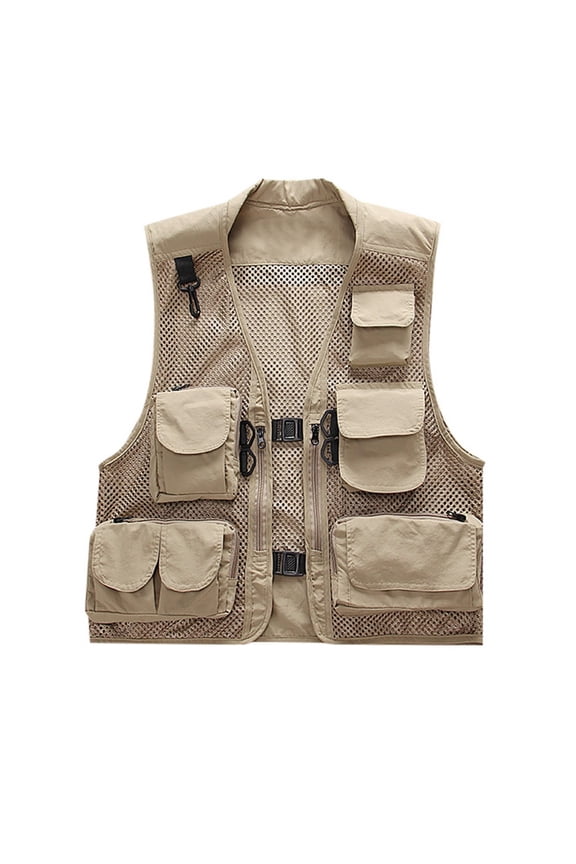 Men's Winter Coats Male Fishing Vest Utility Travel Vest With Pockets Outdoor Work Photo Cargo Fly Summer Vest Outdoor Coat Jackets