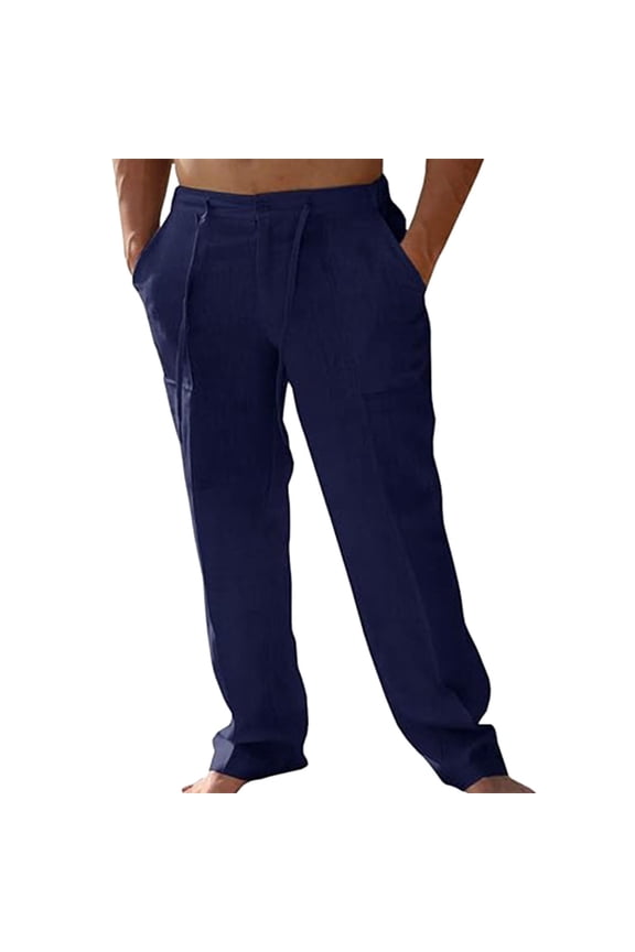 Mens Casual Pants Men Spring Summer Pant Leisure Solid Color Loose Trouser Fashion Beach Pant Sweatpants