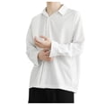 thumbnail image 1 of EHRWE Mens Shirts Male Tech Long Sleeve Shirt Leisure Workout Loose Fit Casual, 1 of 4