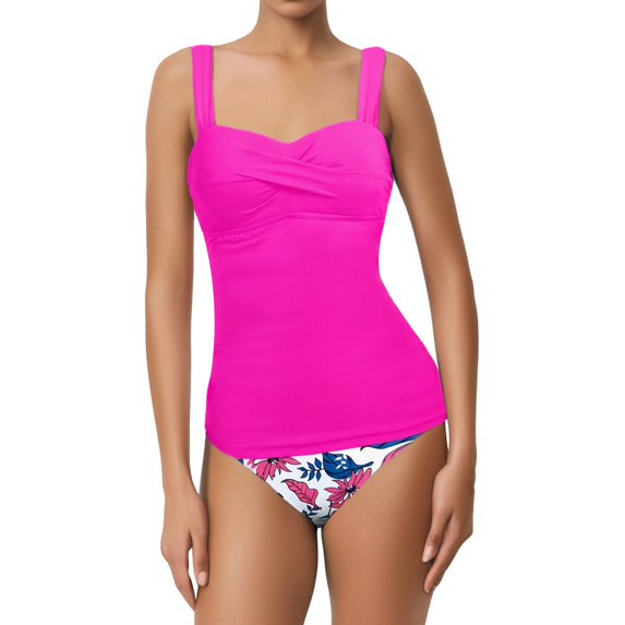 EHRWE One Piece Swimsuit For Women Ladies Fashion Sexy Pleated Slim Fit Bikini Solid Color Vacation Swimwear 2025 Retro Swimsuit