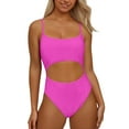 thumbnail image 1 of EHRWE One Piece Swimsuit Women 2025 Ladies Neck Cut Out Front Lace Up Back High Cut Monokini Swimsuit Sexy Swimwear, 1 of 5