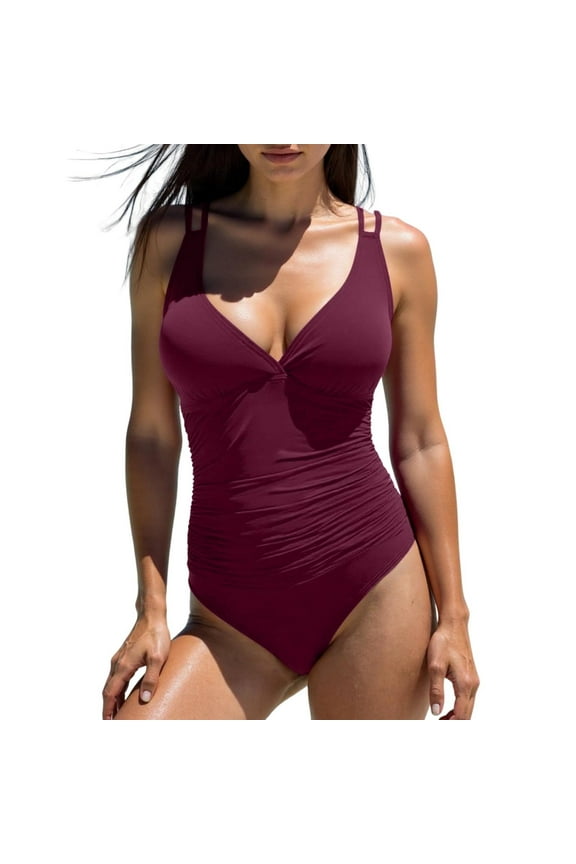 One Piece Swimsuits For Women Ladies V Neck Crossback Sexy Swimwear Push Up High Waist Swimsuit Monokini Beach Fashion Swimsuit Beach Swimwear