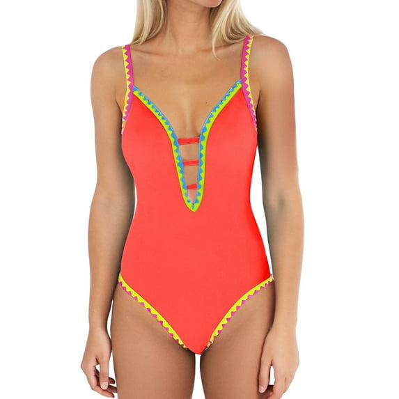 EHRWE One Piece Swimsuits For Women Sexy Suspender Fringed Dance Team Performance Flash Cloth Fringed Bikini Bra Set Beach Swimwear