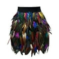 thumbnail image 1 of EHRWE Skirts For Women Sexy Elastic Waist Feather Party Skirt Black For Carnival Festival Party, 1 of 3
