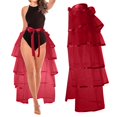 thumbnail image 1 of EHRWE Skirts For Women Solid Color Mesh Skirt 6 Layered Tie On Belt Tutu OverSkirt For Party, 1 of 6