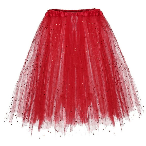EHRWE Skirts For Women Three Layer Tutu Skirt Adult Half Shaggy Skirt Highlights Glitter New Hot Skirt For Party