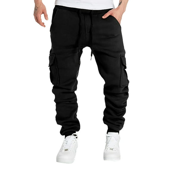 EHRWE Sweatpants For Men Comfort Cargo Pants With Pockets Men's Autumn Winter Sports Pants For Casual Work Comfortable