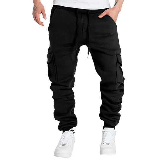 EHRWE Sweatpants For Men Comfort Cargo Pants With Pockets Men's Autumn Winter Sports Pants For Casual Work Streetwear