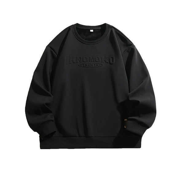 EHRWE Sweatshirts For Men Fashion Autumn Winter Solid Color Sweatshirt Men's Casual Coat Large Size Loose Classic