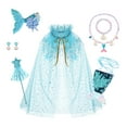 thumbnail image 1 of EHRWE Toddler Girl Clothes Girl's Party Set With Star Wand Glitter Headband Jewelry Cape For Birthday Dress Up Cloak One Size, 1 of 4