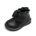 thumbnail image 1 of EHRWE Toddler Winter Boots For Girls Kids With Heels Fashion Autumn Winter Boots Low Heel Flat Bottom Non Slip Rhinestone Bowknot Boots Fashionable, 1 of 6