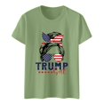 EHRWE Trump Graphic Top Tees Ladies Fashion Casual Fun Print Outdoor