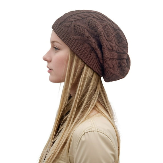 EHRWE Winter Beanie Hat For Women Casual Solid Color Winter Outdoor Hood Hat Cover Knitted Hat Classic