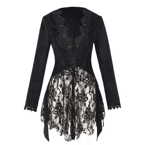 EHRWE Women Carnival Short Jacket Gothic Dark Womens Sexy Lace Tuxedo Slim Jacket Dress Party Dresses