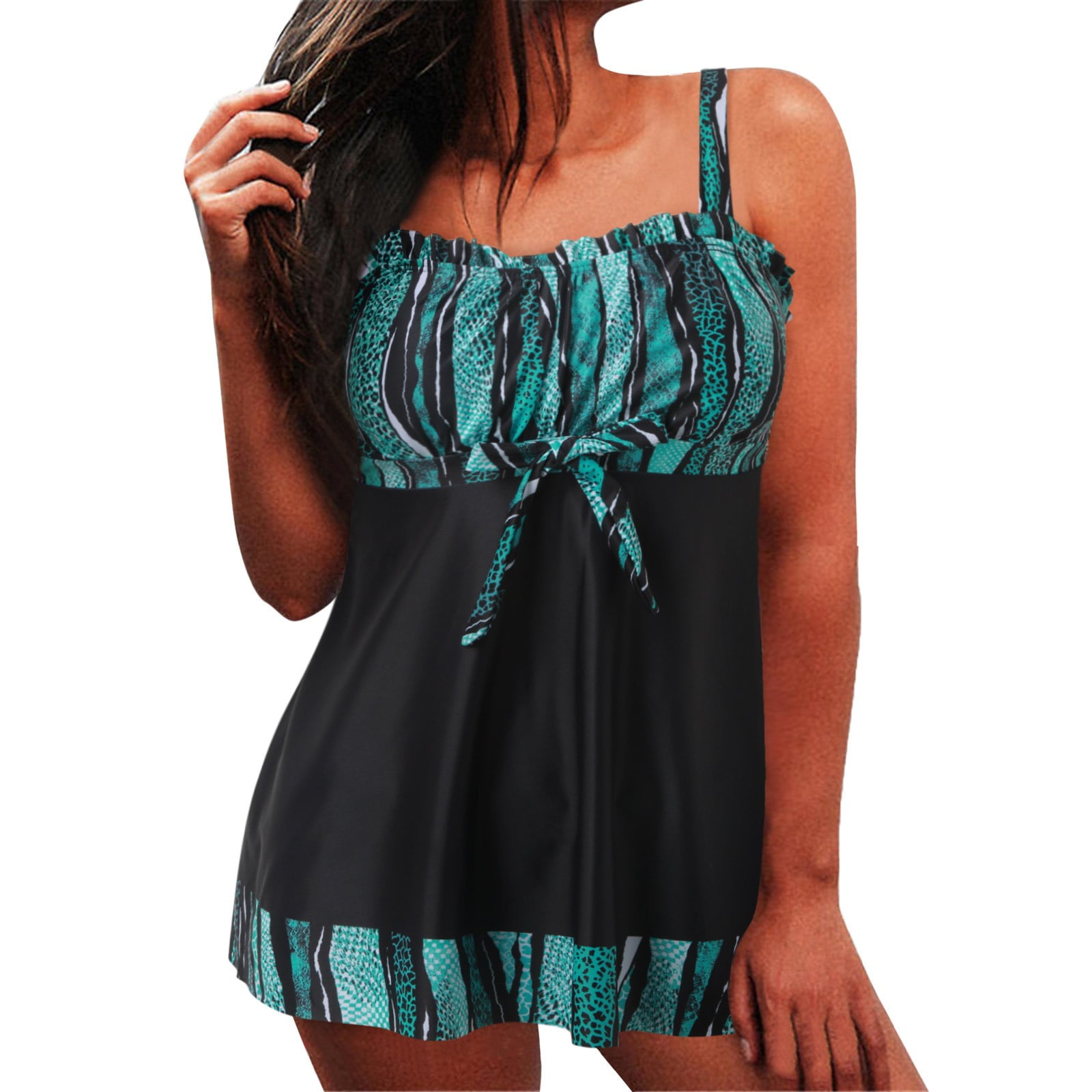 EHRWE Women High Waisted Bathing Suits New Bathing Short Two Piece