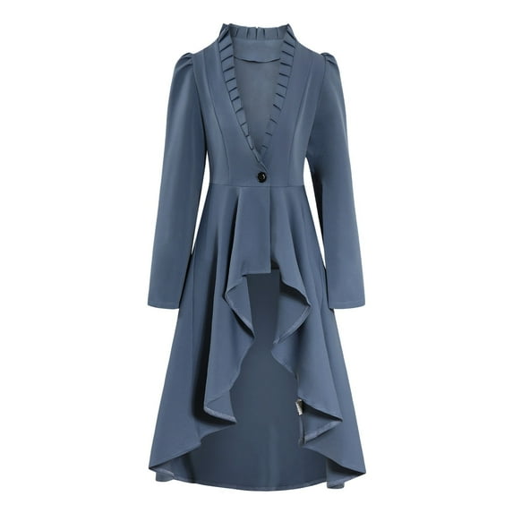 EHRWE Women's Jacket Retro Gothic Tailcoat Long Sleeve Tailcoat Shirt Festival Outfits