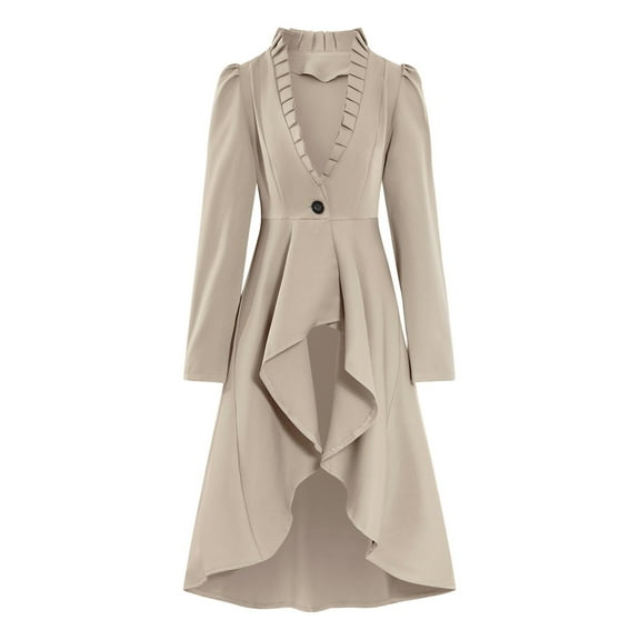 EHRWE Women's Jacket Retro Gothic Tailcoat Long Sleeve Tailcoat Shirt Party