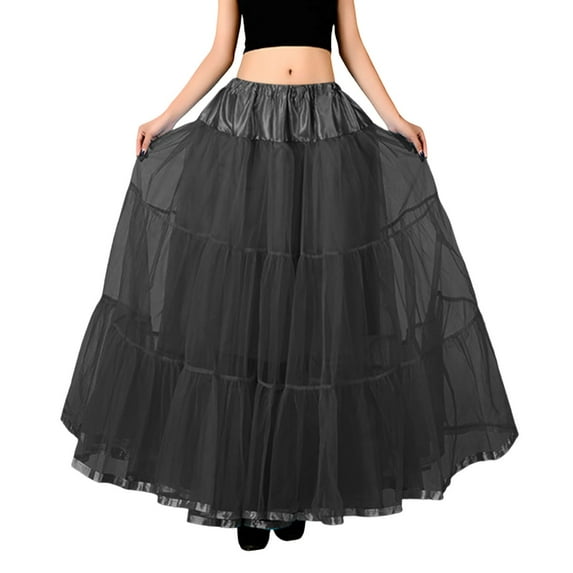 EHRWE Women's Skirt Big Swing Long Boneless Skirt Half Shag Petticoat Carnival Festival Skirts for Women