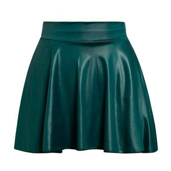 EHRWE Women's Skirt Fashion High Waist Pleated Solid Color Short Skirt Loose A Line Mini Skort Carnival Festival Skirts for Women