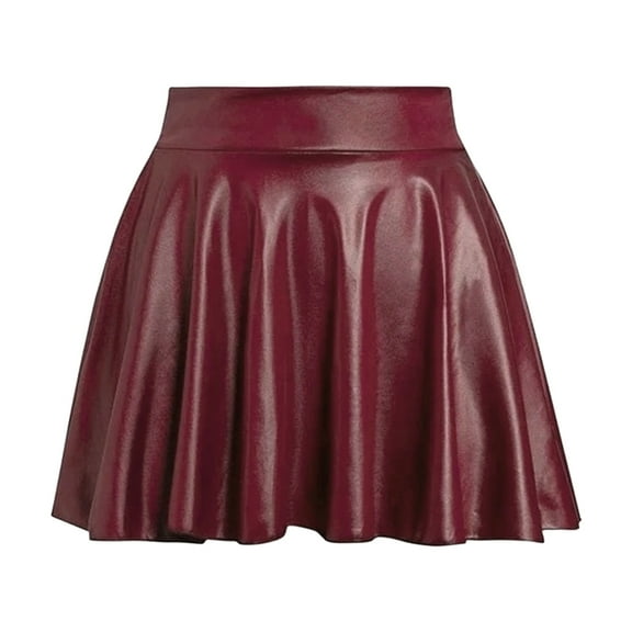 EHRWE Women's Skirt Fashion High Waist Pleated Solid Color Short Skirt Loose A Line Mini Skort Carnival Festival Skirts for Women