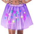 thumbnail image 1 of EHRWE Women's Skirt Glimmering Sequin Led Light Up Half Skirt Tutu With Starry Netting For Adults Sparkling Party Wear Festival Party Skirt, 1 of 5