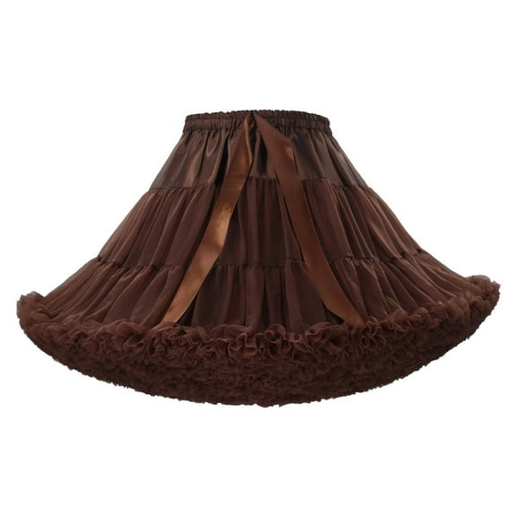 EHRWE Women's Skirt Support Skirt Boneless Petticoat Half Puffy Skirt Festival Party Skirt